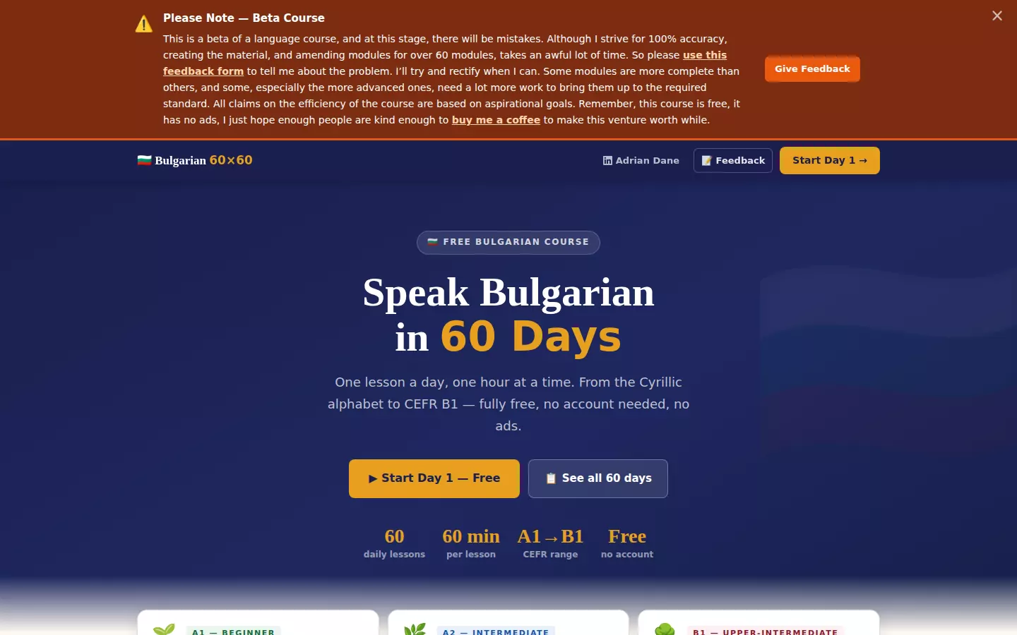 Learn Bulgarian in 60 Days course