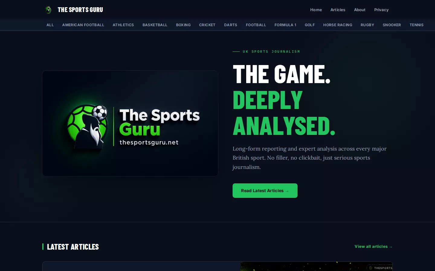 The Sports Guru website