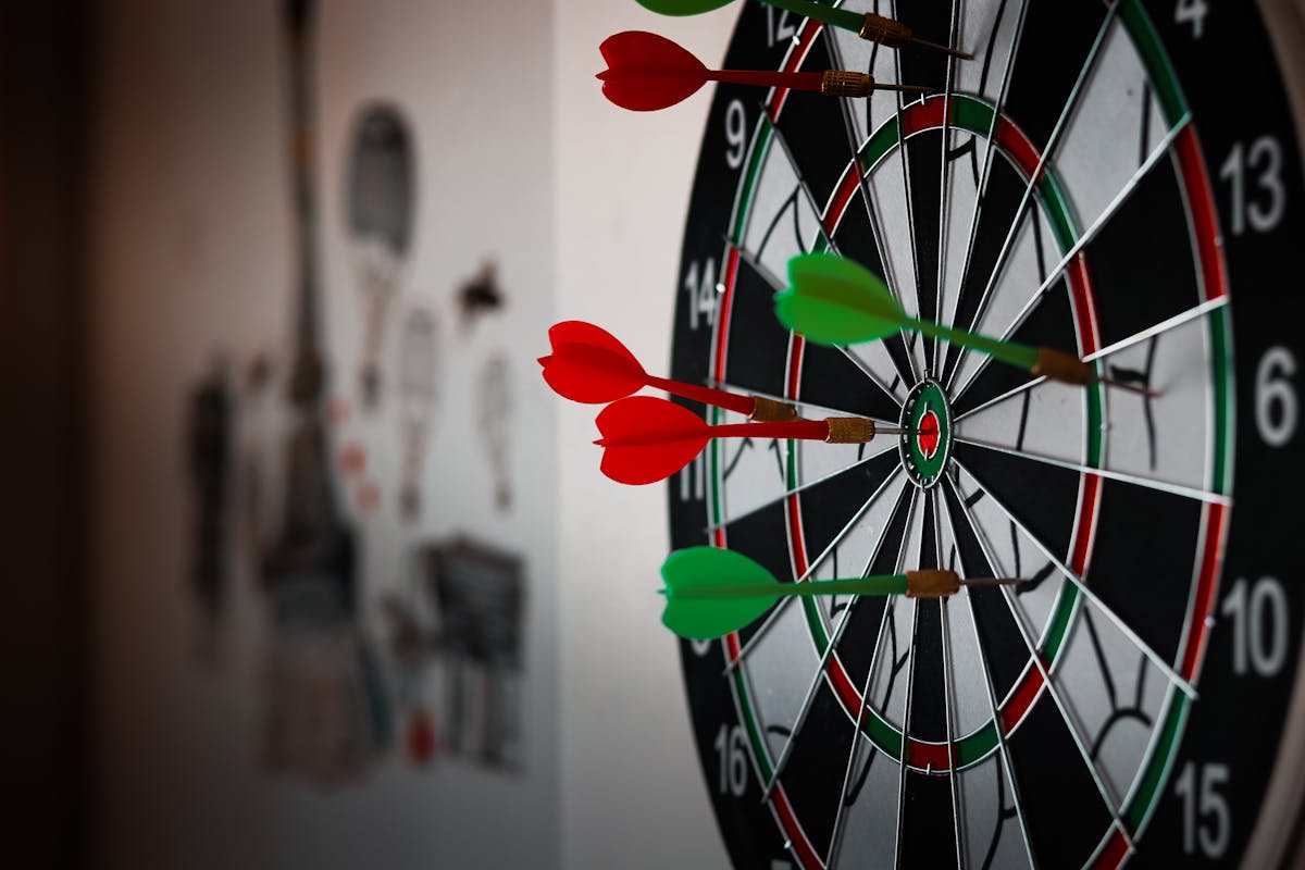 Darts in the dartboard