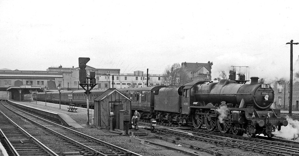 A Cup Final special train on the up slow line at Wembley Central station