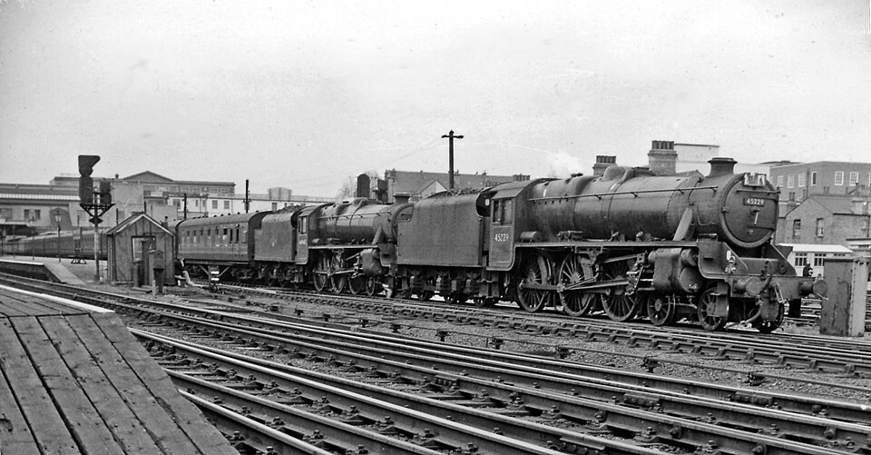 A steam-hauled special train standing at Wembley Central station