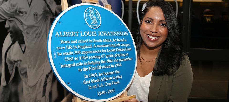 A Leeds Civic Trust blue plaque commemorating Albert Johanneson