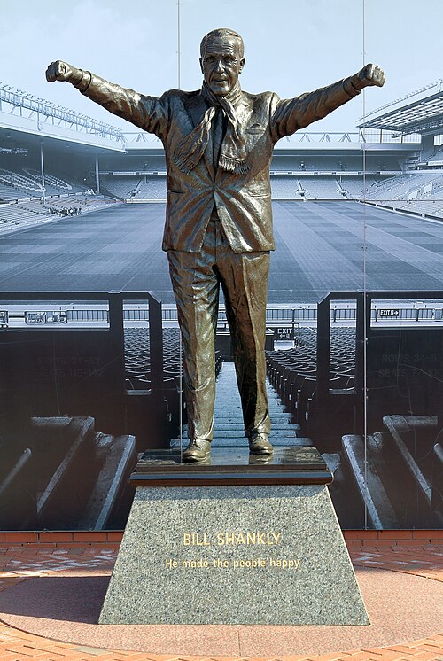 The statue of Bill Shankly outside Anfield