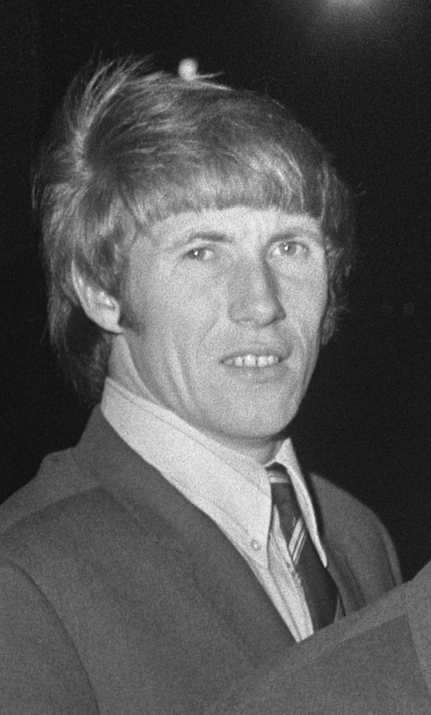 Colin Bell photographed with the England squad in November 1969