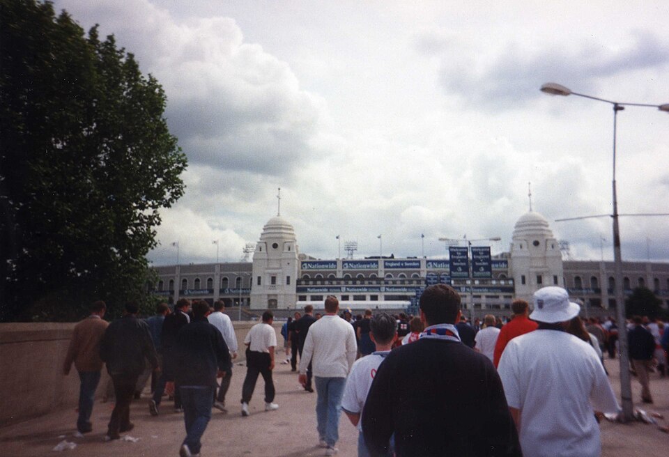 Wembley Stadium and its Twin Towers before redevelopment
