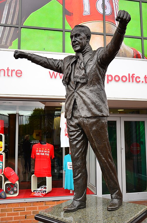 The statue of Bill Shankly outside Anfield