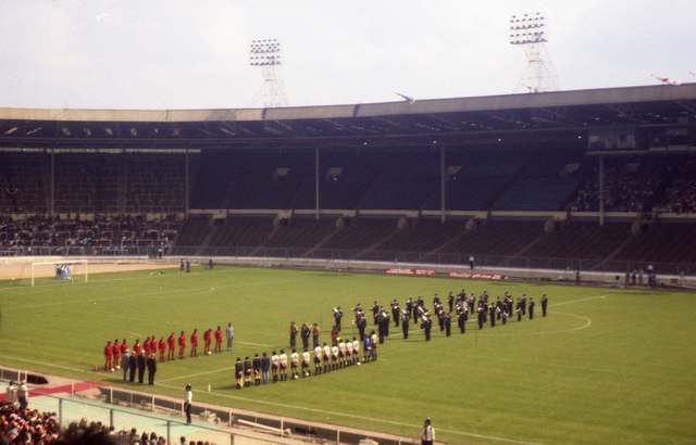 Interior of the original Wembley Stadium in May 1980