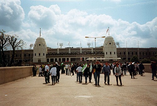 The twin towers of the old Wembley Stadium