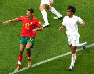 Cristiano Ronaldo playing for Portugal