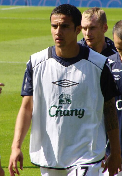 Tim Cahill in an Everton shirt