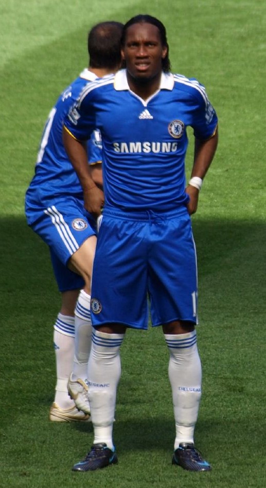 Didier Drogba playing for Chelsea