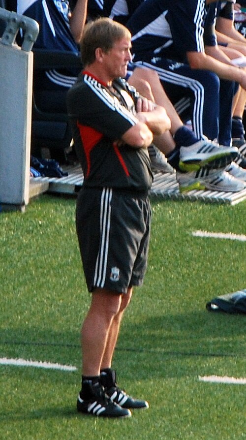 Kenny Dalglish on the touchline as Liverpool manager