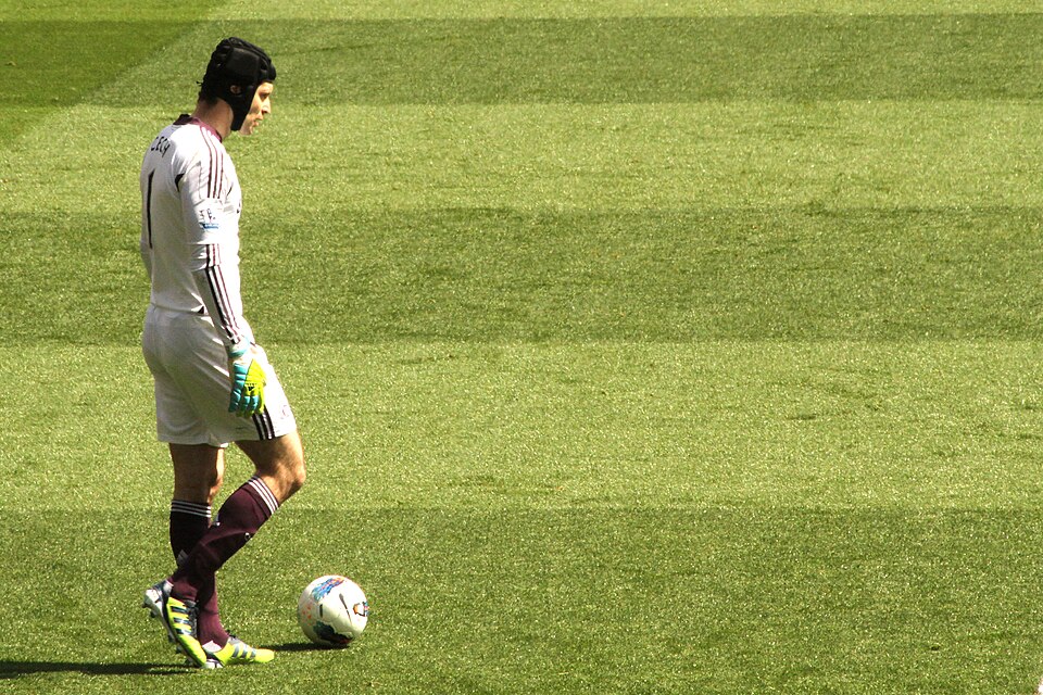 Petr Cech in a Chelsea goalkeeper's shirt