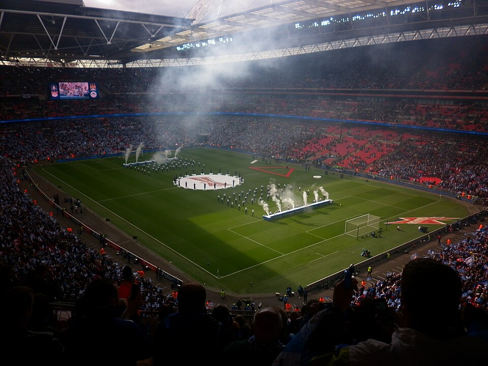 The opening ceremony before the 2013 FA Cup final at Wembley Stadium