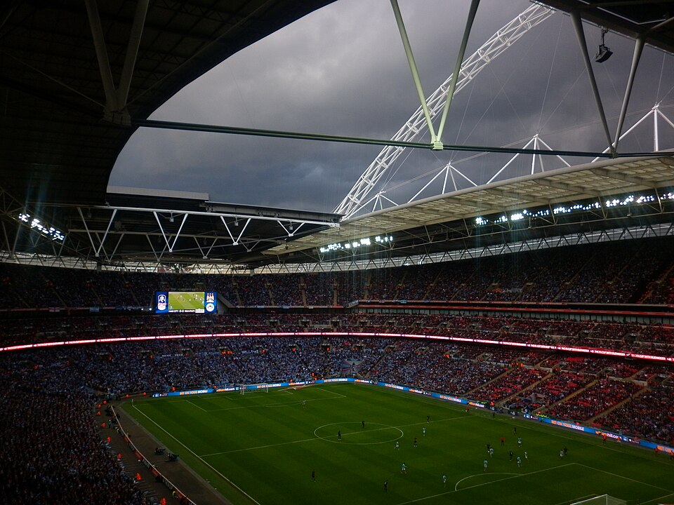 Match action during the 2013 FA Cup final between Wigan Athletic and Manchester City
