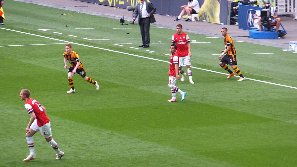 Further match action during the 2014 FA Cup final at Wembley