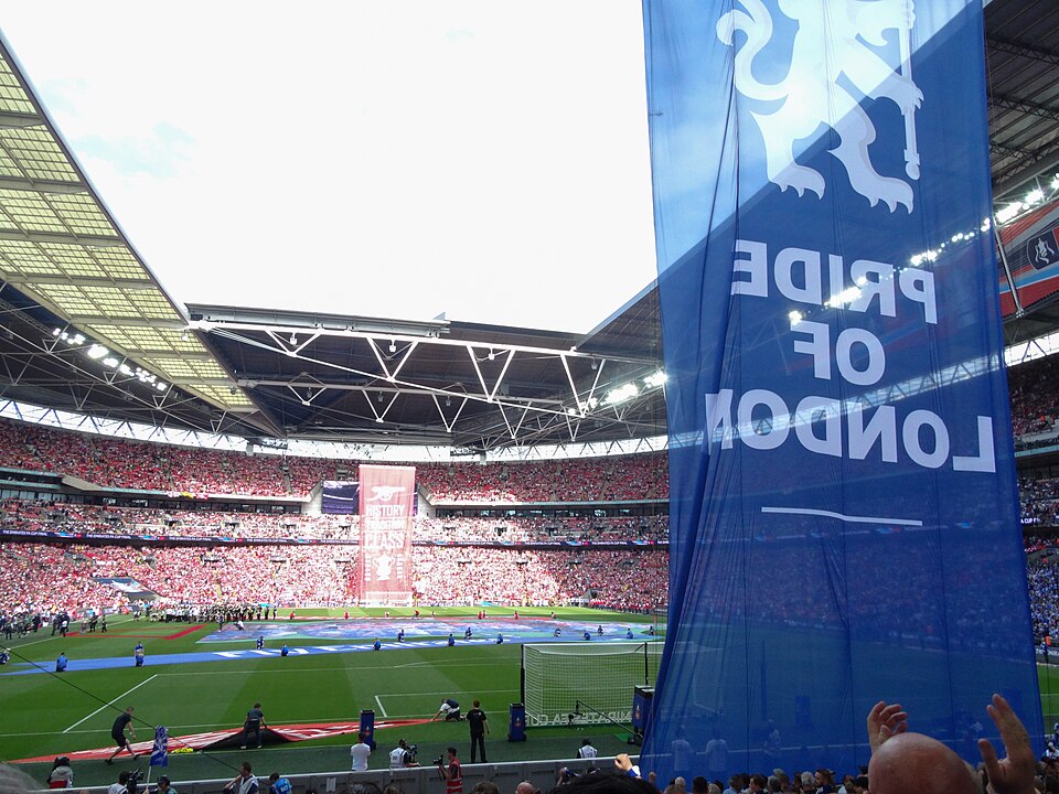 Arsenal and Chelsea players during the 2017 FA Cup final at Wembley