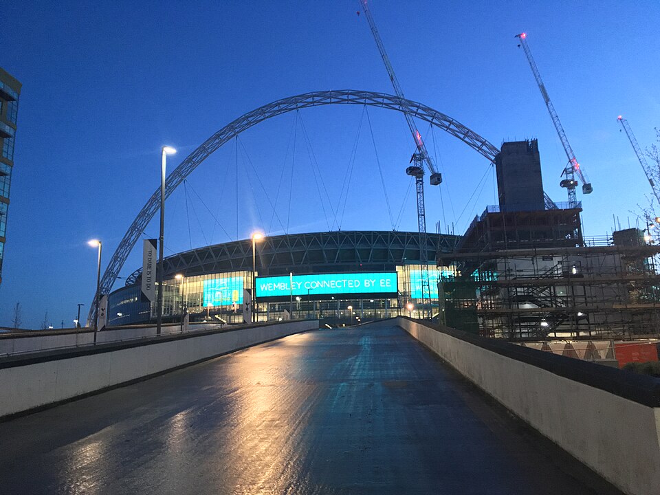 Wembley Stadium seen from Wembley Walk