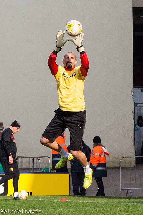 Heurelho Gomes in a Watford goalkeeper's shirt