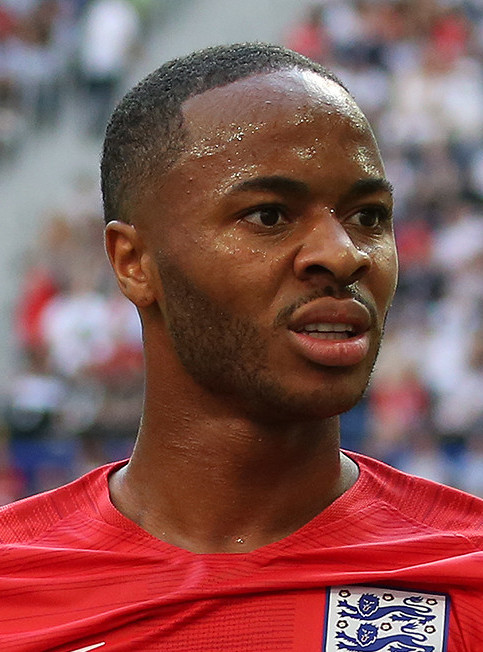 Raheem Sterling playing for England against Belgium