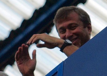 Roman Abramovich in a crowd at a football match
