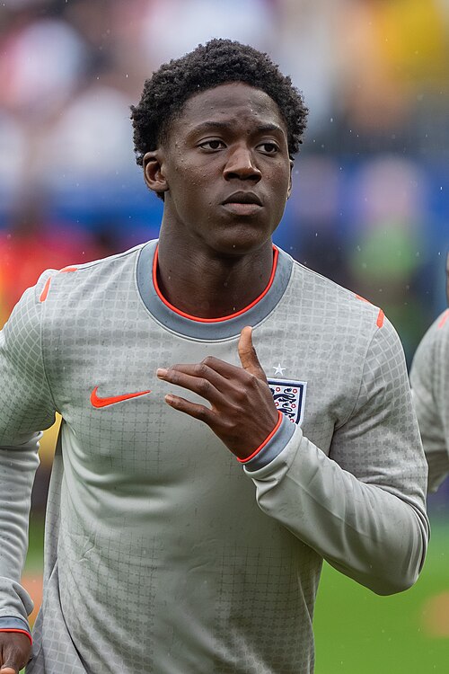 Kobbie Mainoo in an England shirt