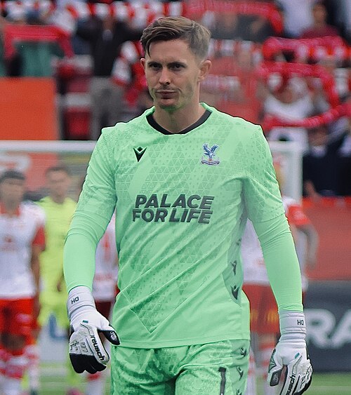 Dean Henderson in a Crystal Palace goalkeeper's shirt
