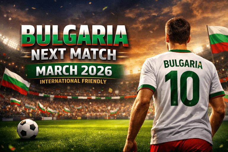 Bulgaria football match announcement poster